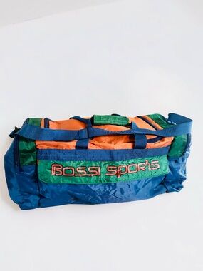 Bossi Sports Duffle Bag Colorblock Nylon Vintage 90s